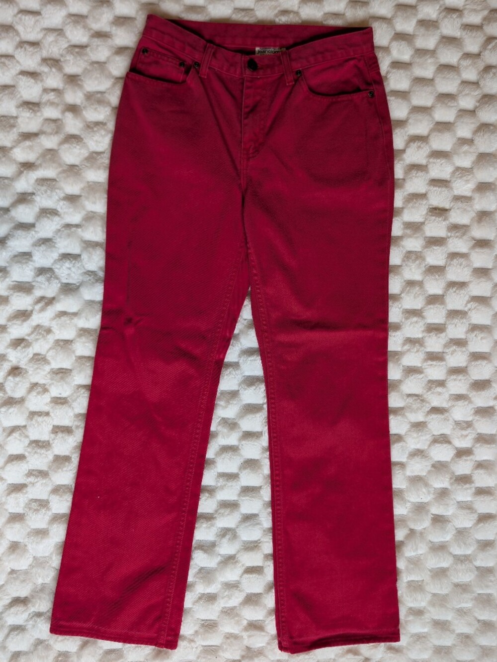 Vintage 90s Newport News Jeanology High Waisted Red Denim Jeans Size 6